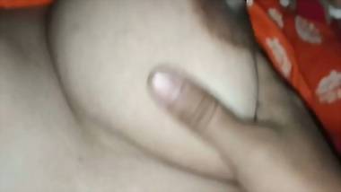 Boudi big boobs pressing by husband while she sleeps