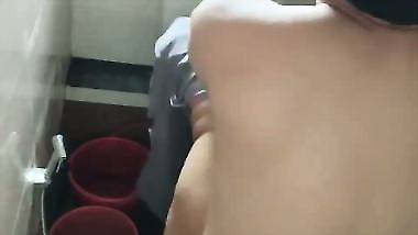 Mature man’s office sex video from a bathroom