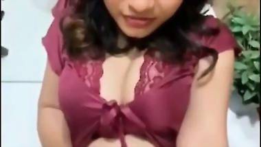 Hot lady in lingerie enjoys hotel sex in front of a mirror